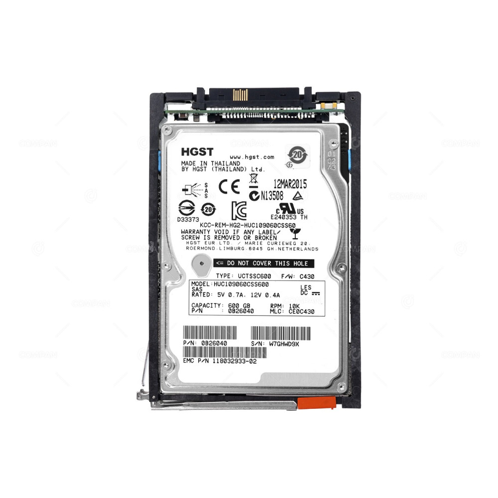 005049804 EMC HDD 600GB 10K SAS 6G 2.5" SFF HOT-SWAP FOR EMC VNX