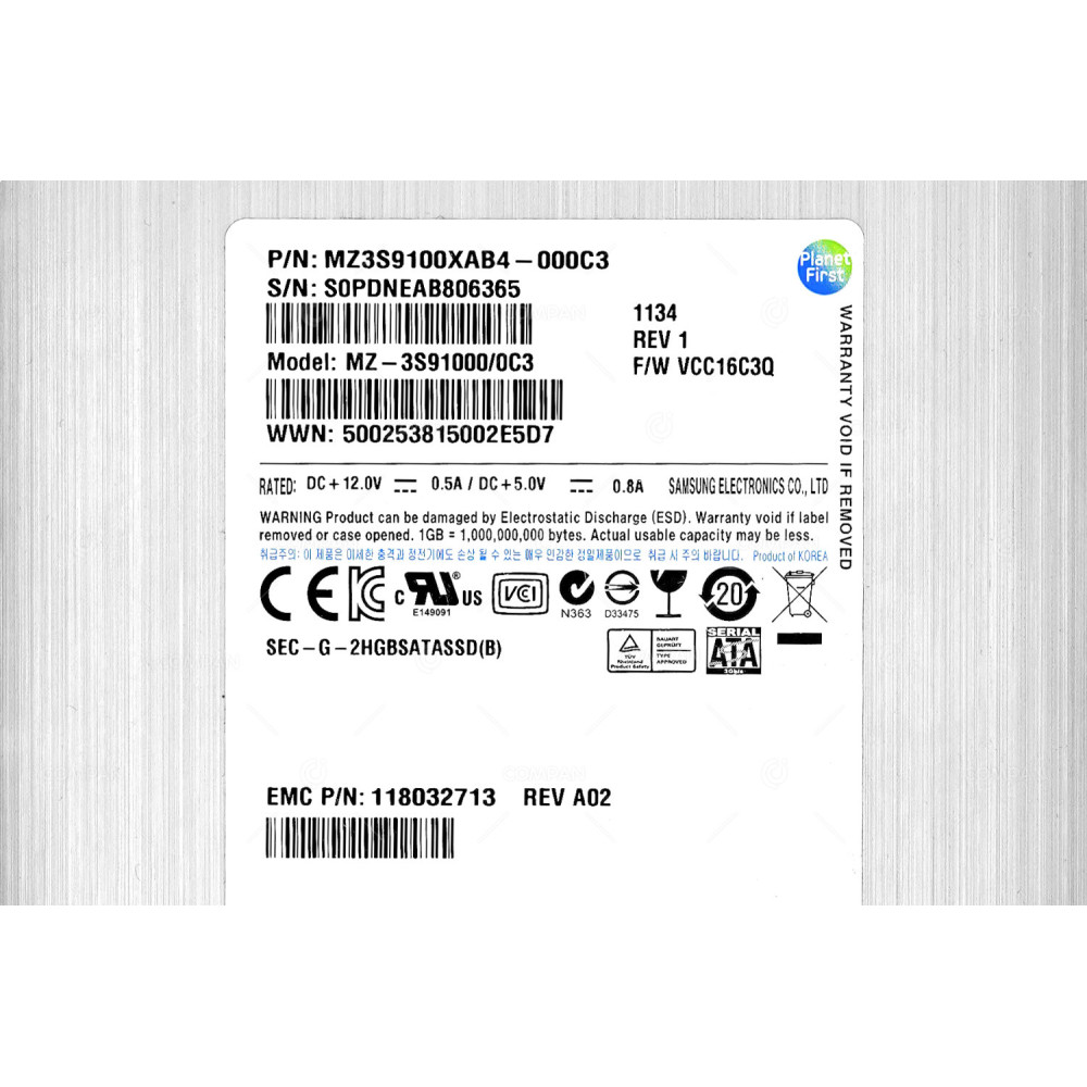 005049883 EMC SSD 100GB SAS 6G 3.5" LFF HOT-SWAP FOR EMC VNX5100 VNX5300