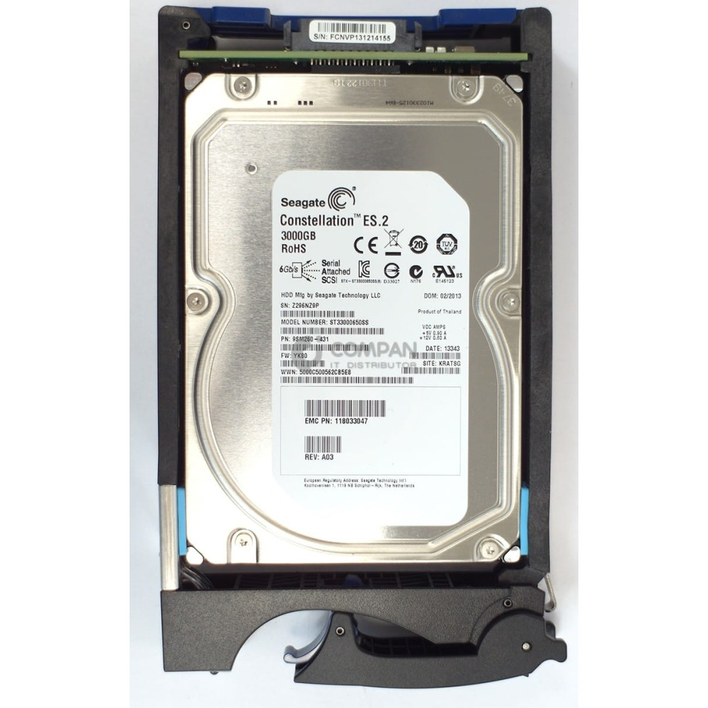 005049943 EMC HDD 3TB 7.2K SAS 6G 3.5" LFF HOT-SWAP FOR EMC VNX