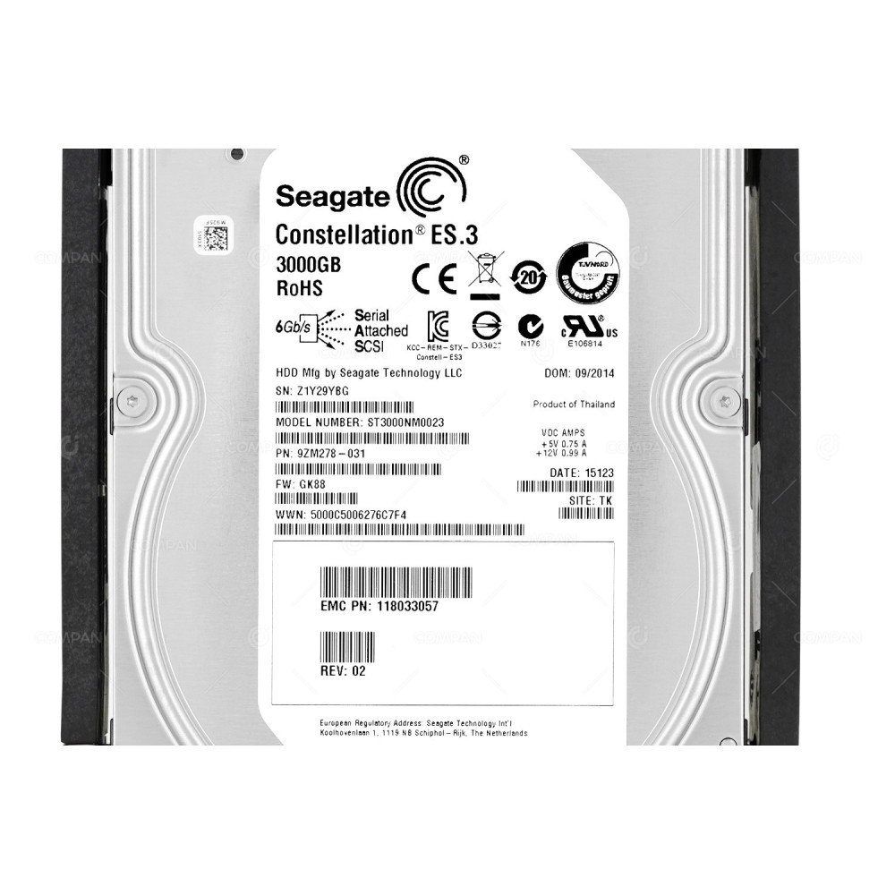 005050144 EMC HDD 3TB 7.2K NL-SAS 6G 3.5" LFF HOT-SWAP
