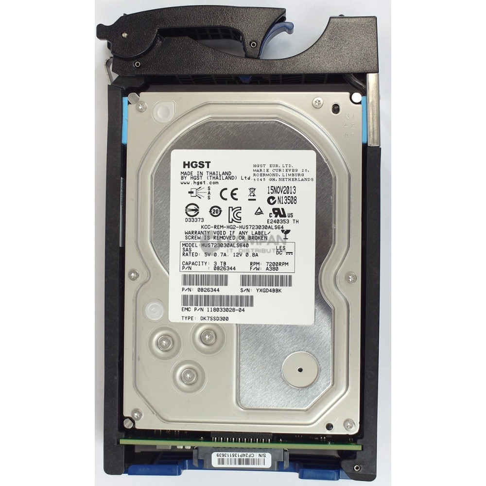 005050331 EMC HDD 3TB 7.2K 6G SAS 3.5" LFF HOT-SWAP FOR VNX STORAGE