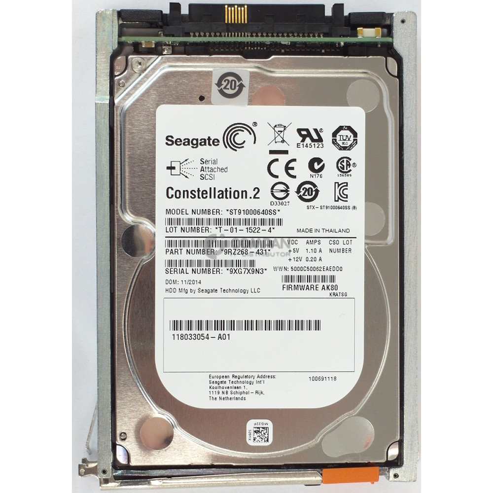 005050550 EMC HDD 1TB 7.2K SAS 6G 2.5" SFF HOT-SWAP FOR EMC VNX