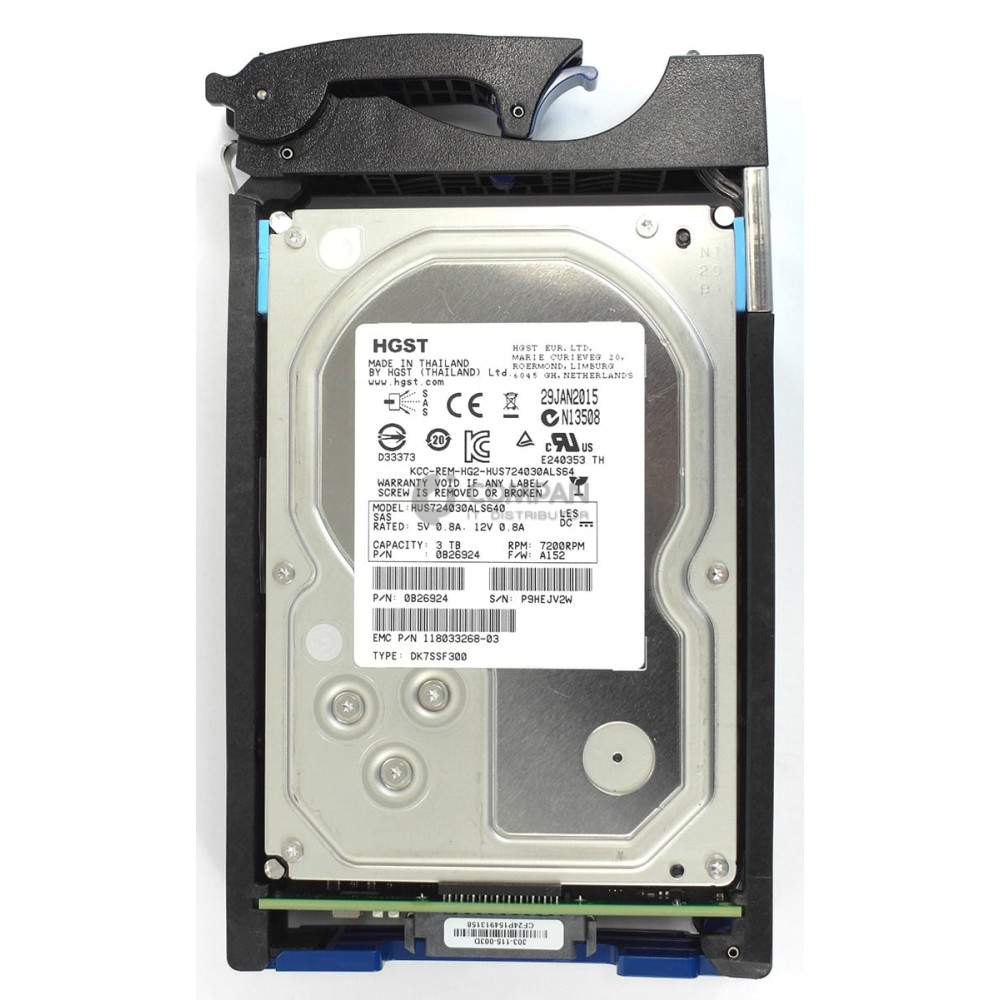 005050596 EMC HDD 3TB 7.2K SAS 6G 3.5" LFF HOT-SWAP FOR EMC DATADOMAIN
