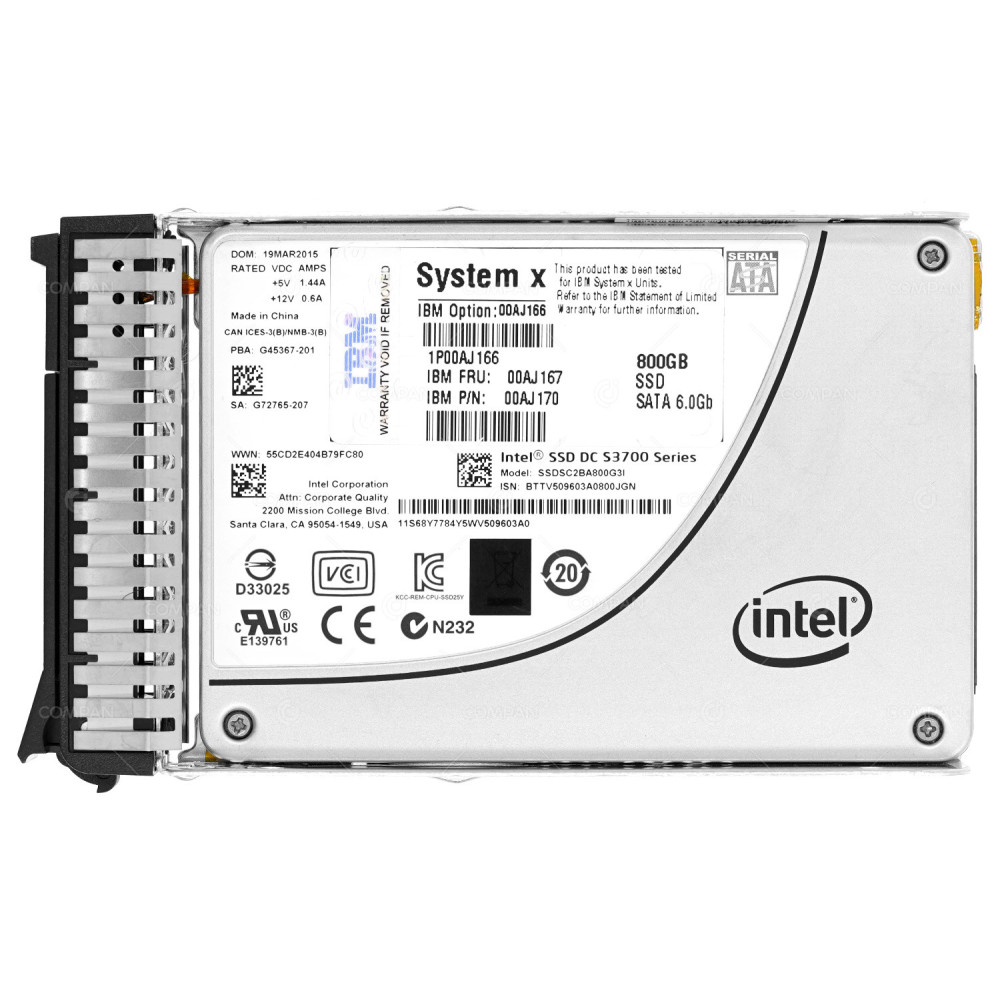 00AJ167 IBM 800GB SSD SATA 6G 2.5" SFF HOT-SWAP G3