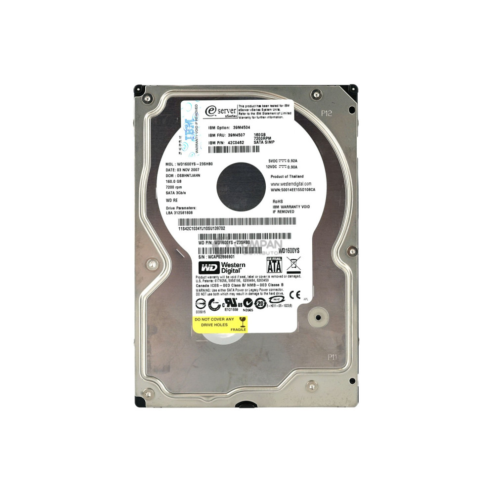 39M4507 IBM HDD 160GB 7.2K SATA 3G 3.5" LFF