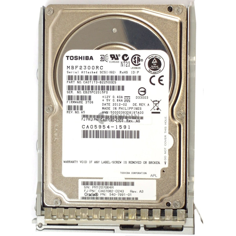 540-7991-01 SUN HDD 300GB 10K SAS 6G 2.5" SFF HOT-SWAP FOR M3000 M5000