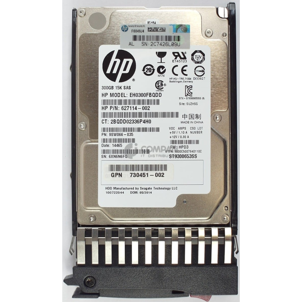 730705-001 HP HDD 300GB 15K SAS 6G 2.5" SFF HOT-SWAP FOR HP MSA