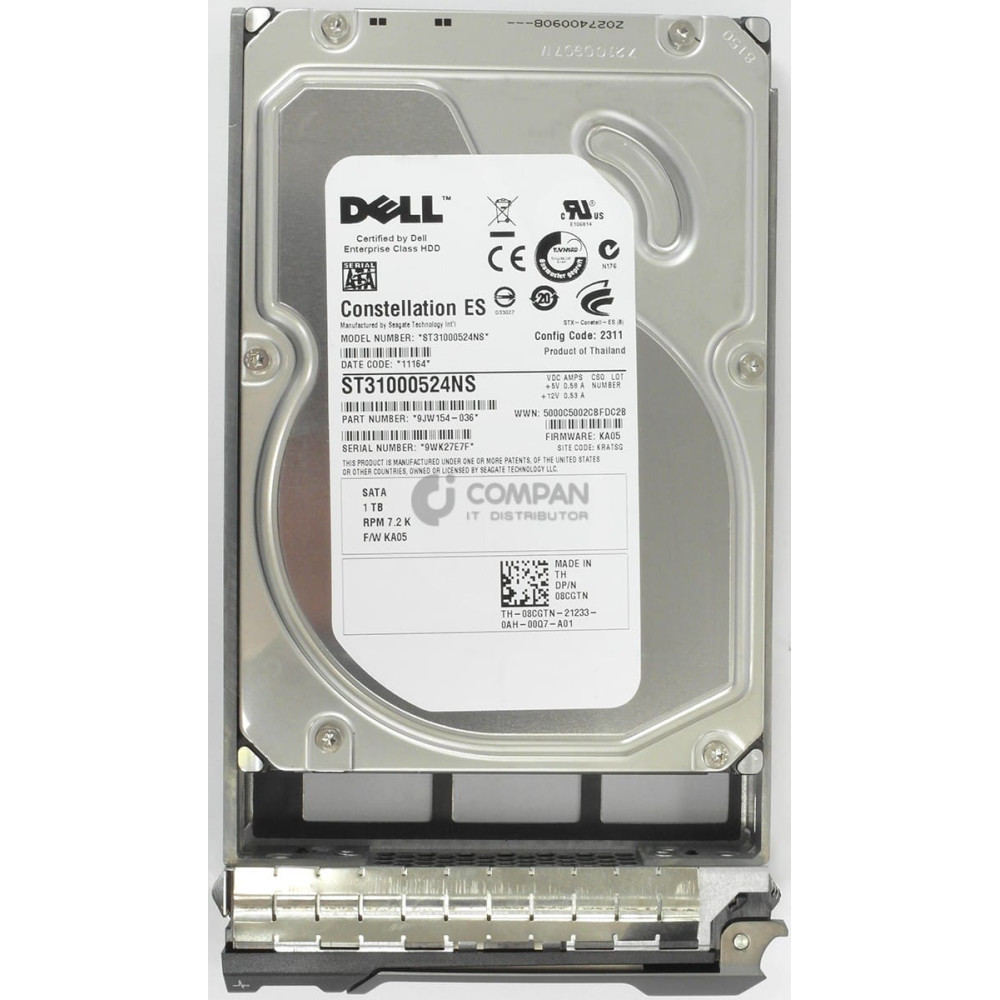 8CGTN DELL HDD 1TB 7.2K  SATA 3G 3.5" LFF HOT-SWAP ST31000524NS