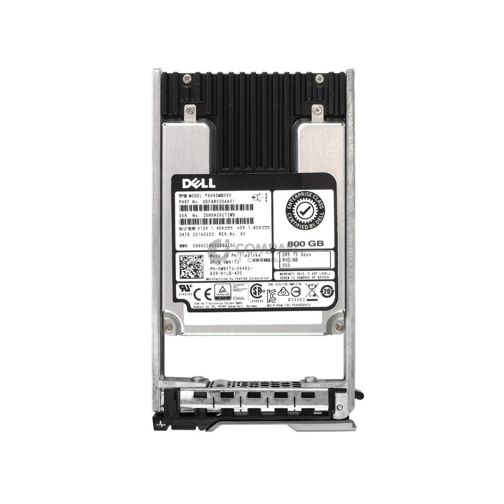 M91TJ DELL 800GB SSD SAS 12G 2.5" IN 3.5" LFF HOT-SWAP