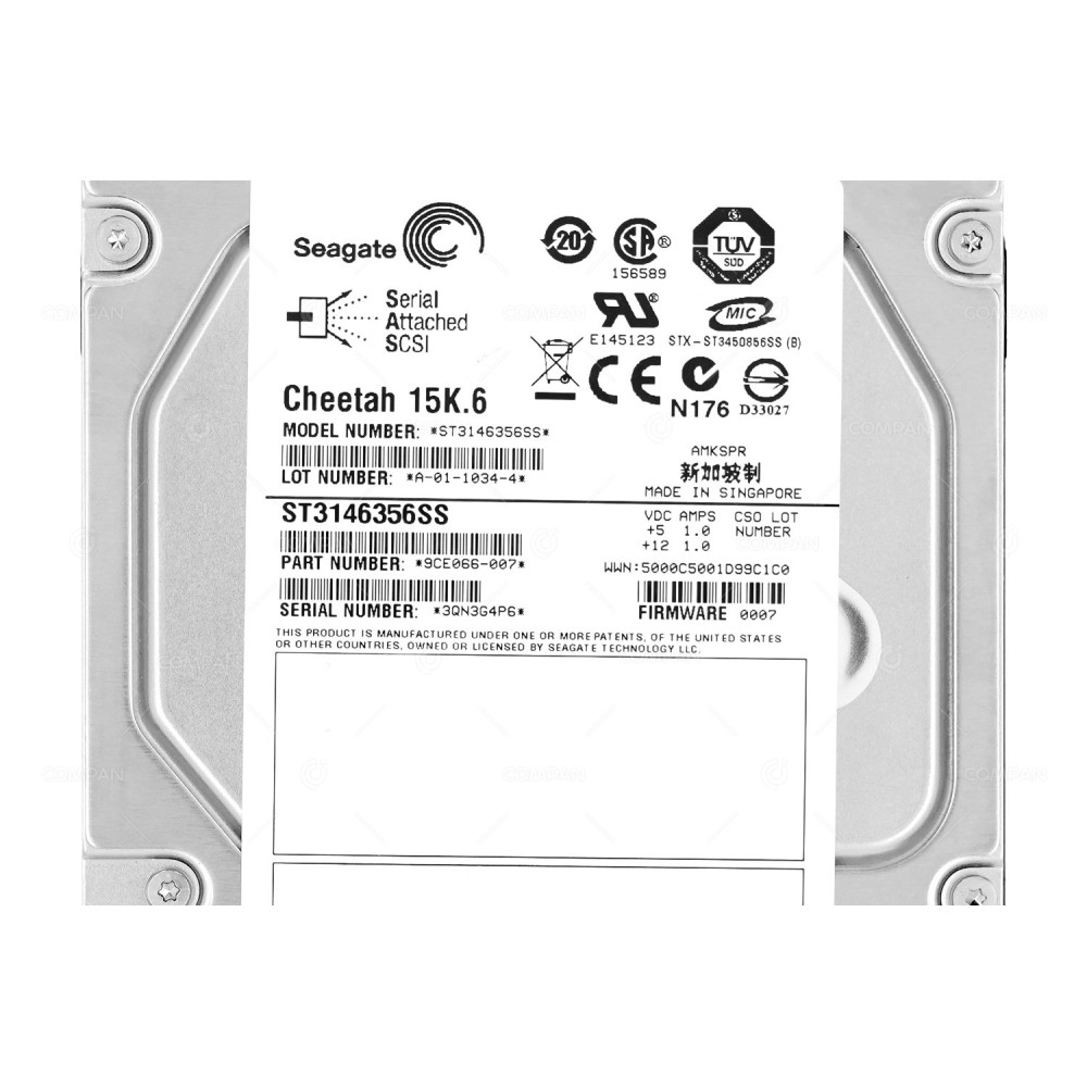 ST3146356SS SEAGATE HDD 146GB 15K SAS 3G 3.5' LFF HOT-SWAP