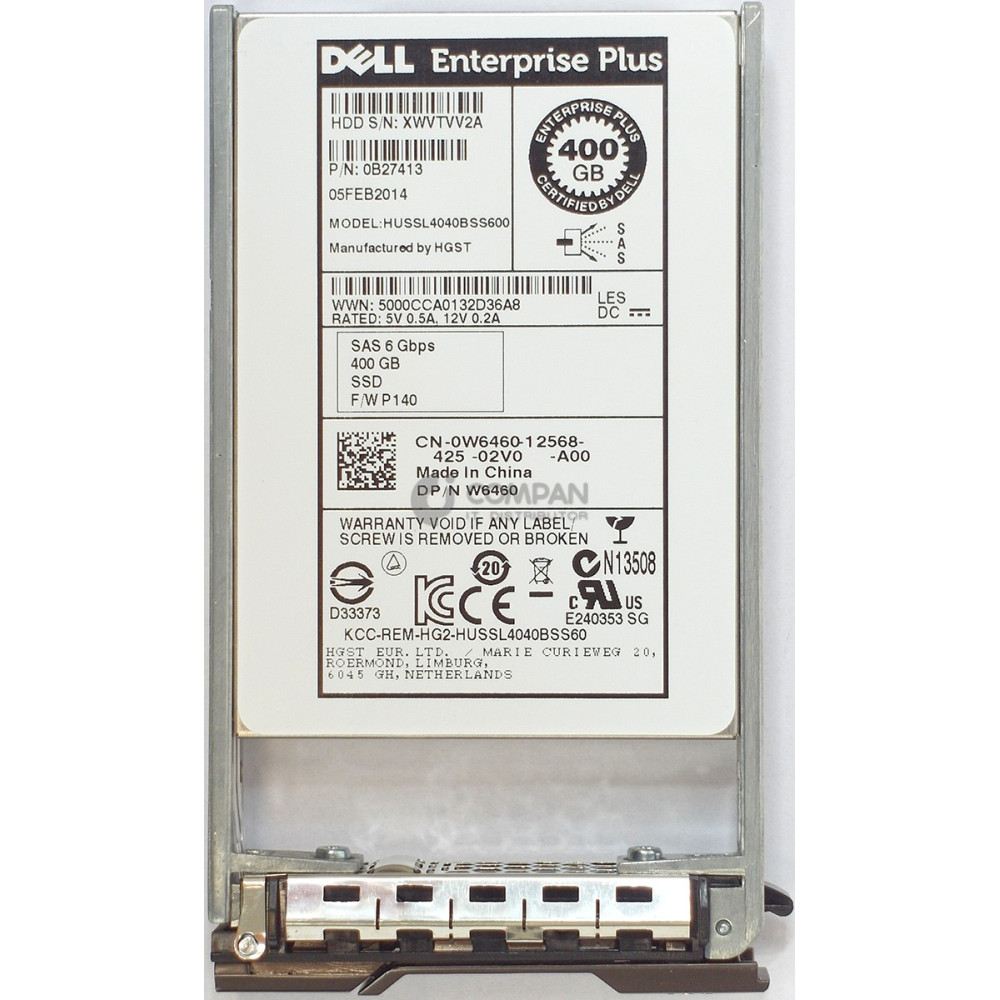 W6460 DELL 400GB SSD 6G SAS HOT-SWAP COMPELLENT
