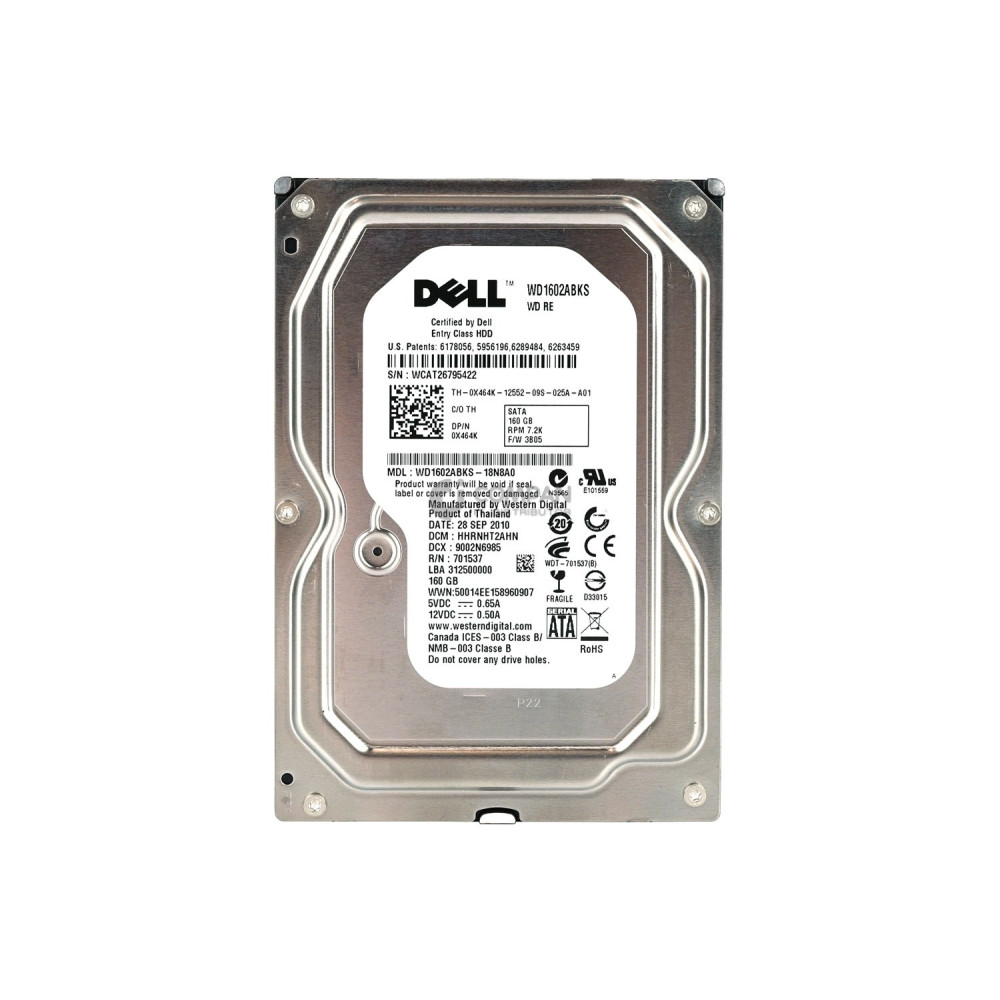 X464K DELL HDD 160GB 7.2K SATA 3G 3.5" LFF HOT-SWAP