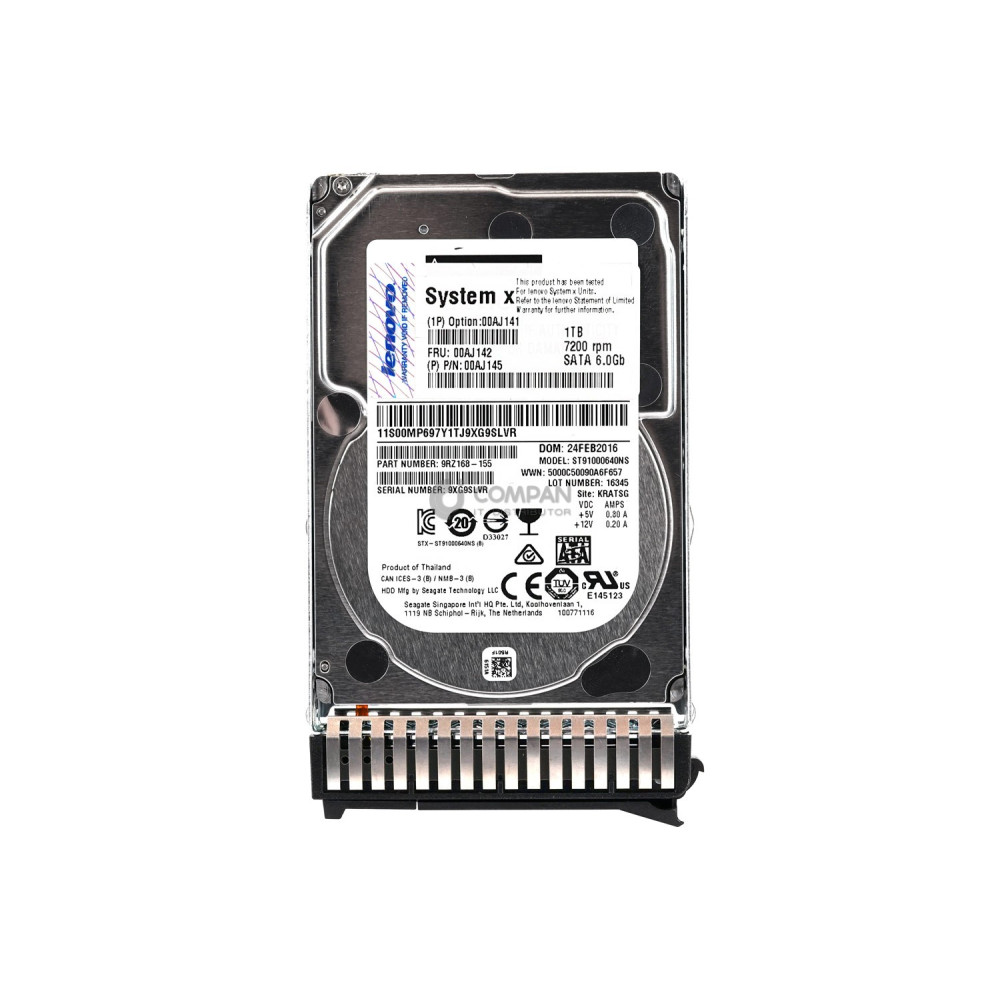 00AJ142 IBM HDD 1TB 7.2K SATA 6G 2.5" SFF HOT-SWAP