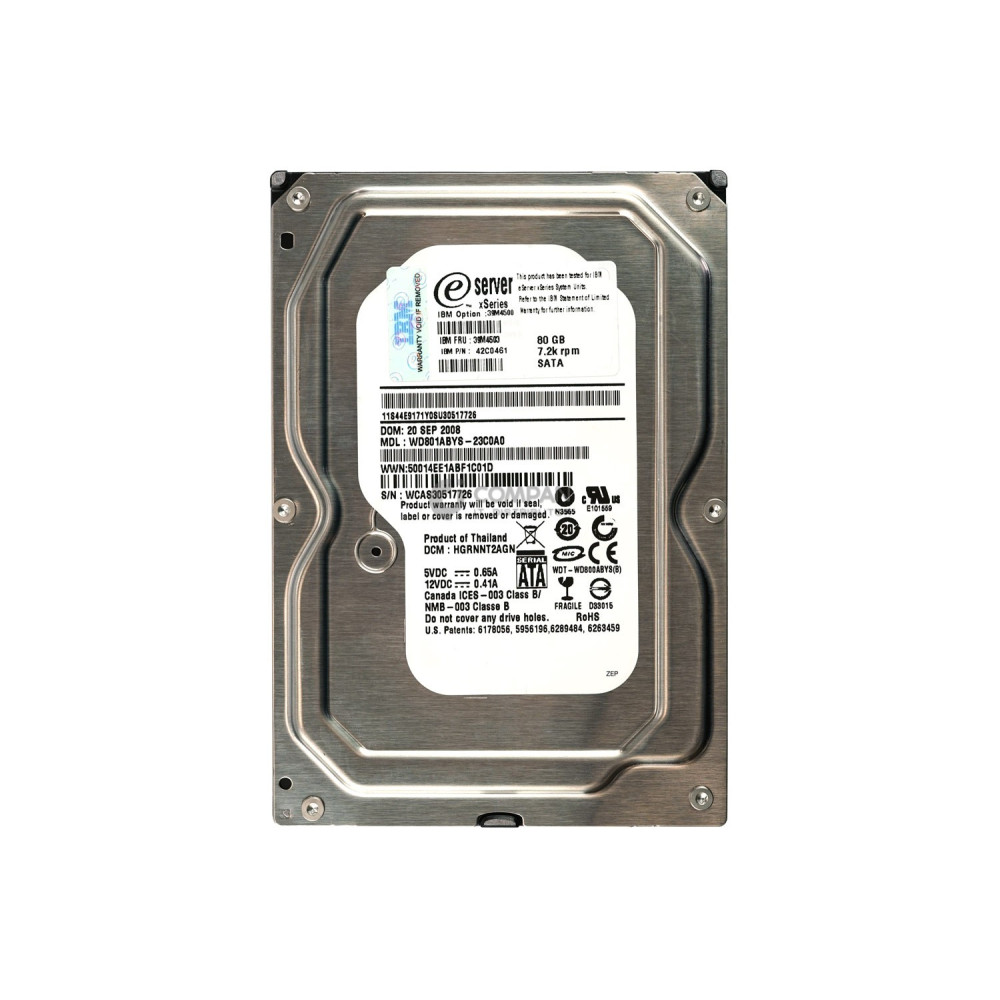 39M4503 IBM HARD DRIVE 80GB 7.2K 3.5 SATA