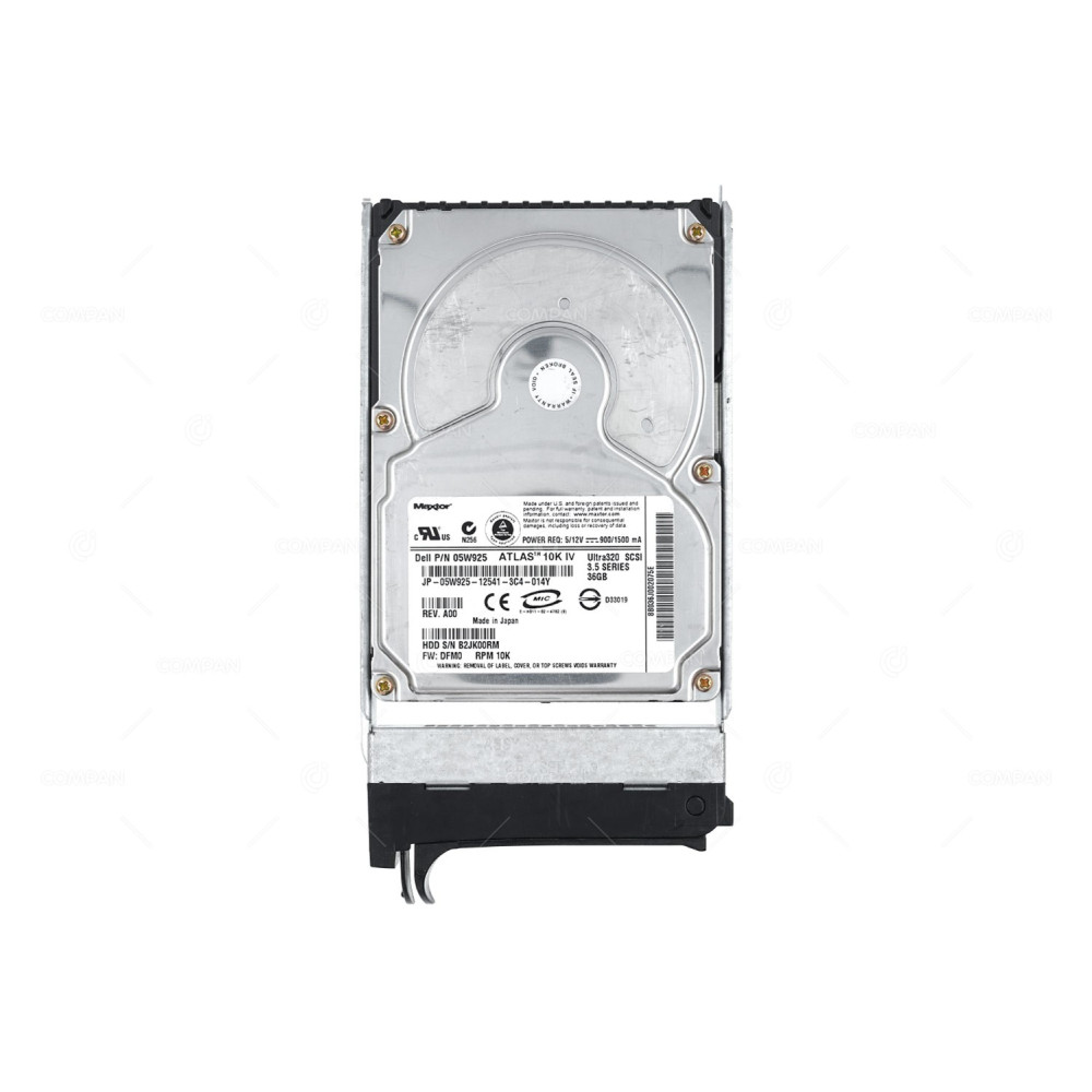 5W925 DELL HARD DRIVE 36GB 10K U320 3.5 SCSI HOT-SWAP
