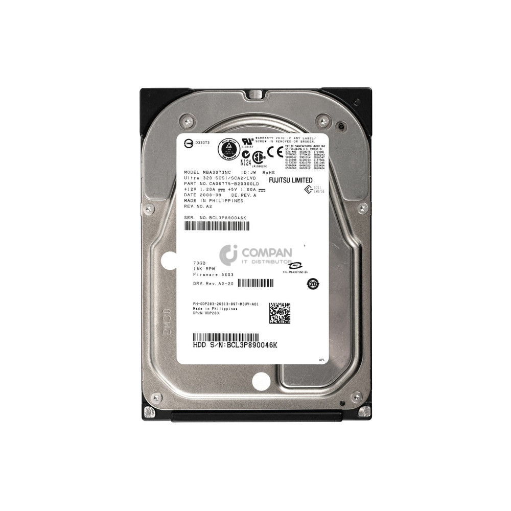DP283 DELL HARD DRIVE 73GB 15K U320 3.5 SCSI HOT-SWAP