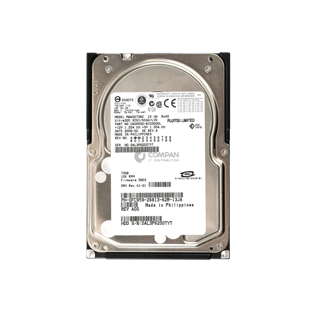 FC959 DELL HARD DRIVE 73GB 10K U320 3.5 80PIN