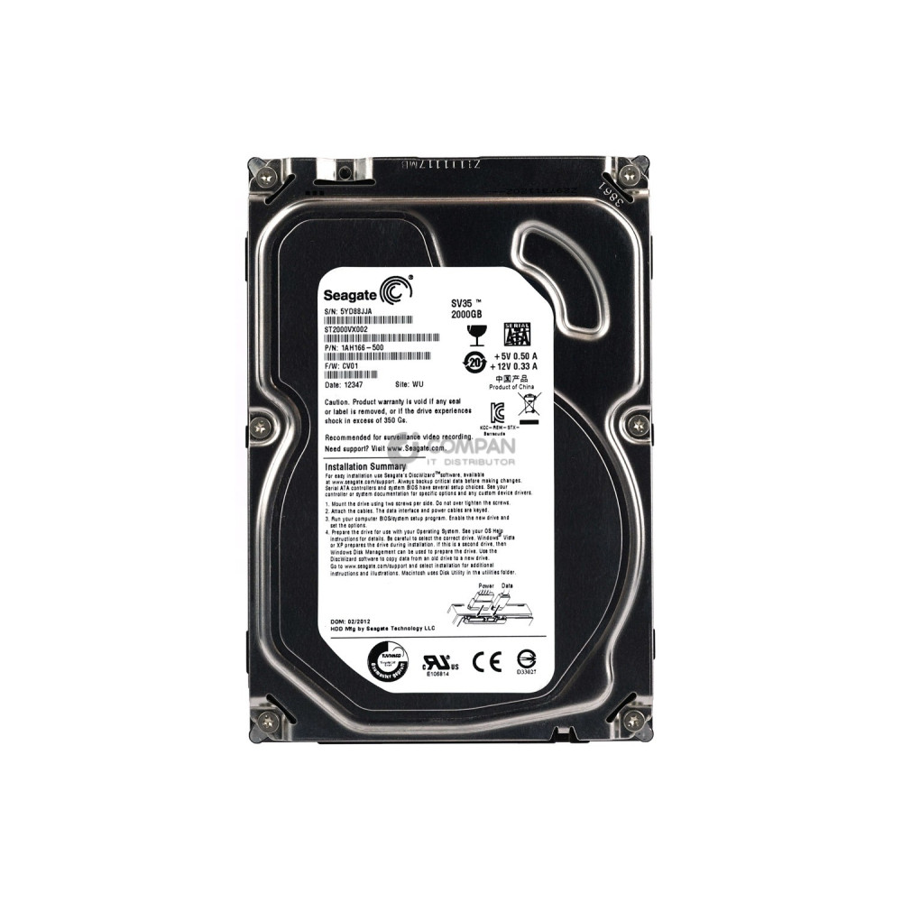 ST2000VX002 SEAGATE HARD DRIVE SV35 2TB 5.9K 6G 3.5 LFF  SATA