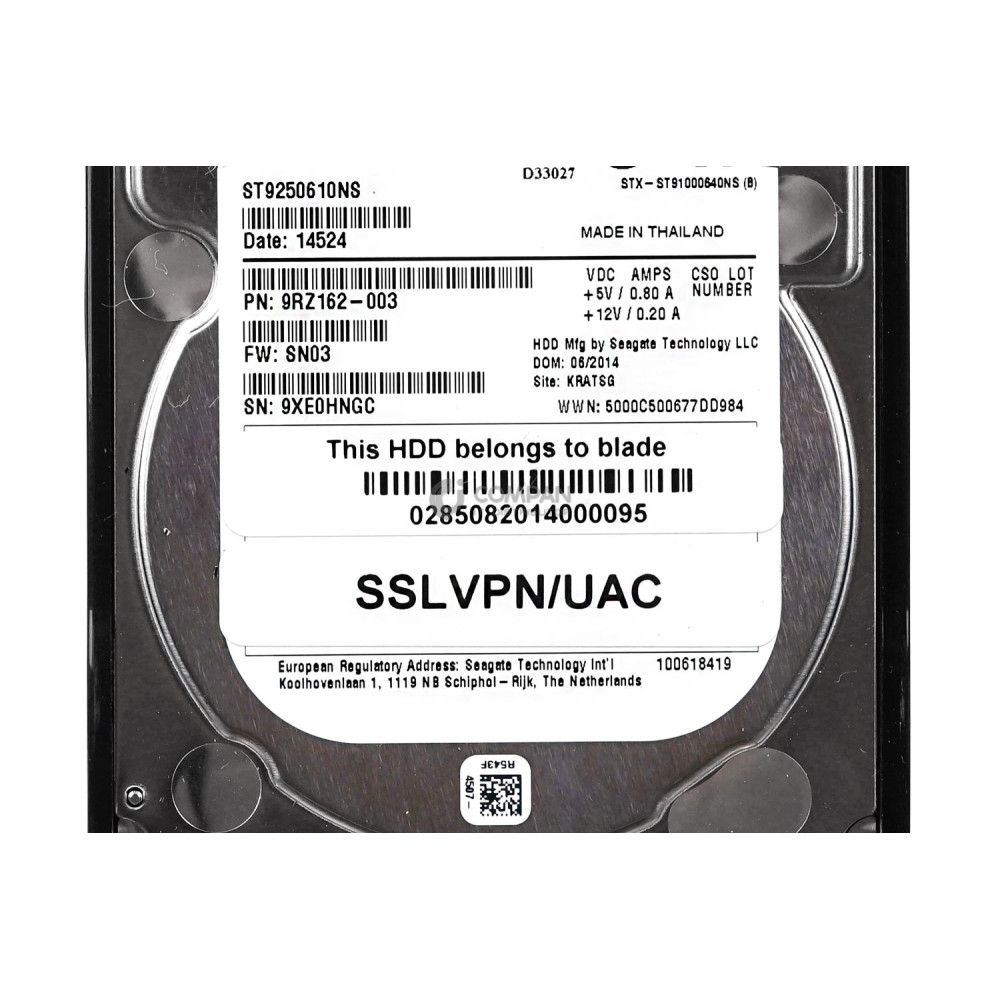 ST9250610NS SEAGATE 250GB 7.2K RPM SATA III 6GB SFF