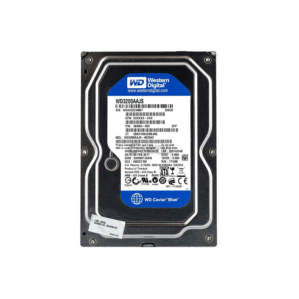 504338-001 HP HDD 320GB 7.2K SATA 3G 3.5" LFF