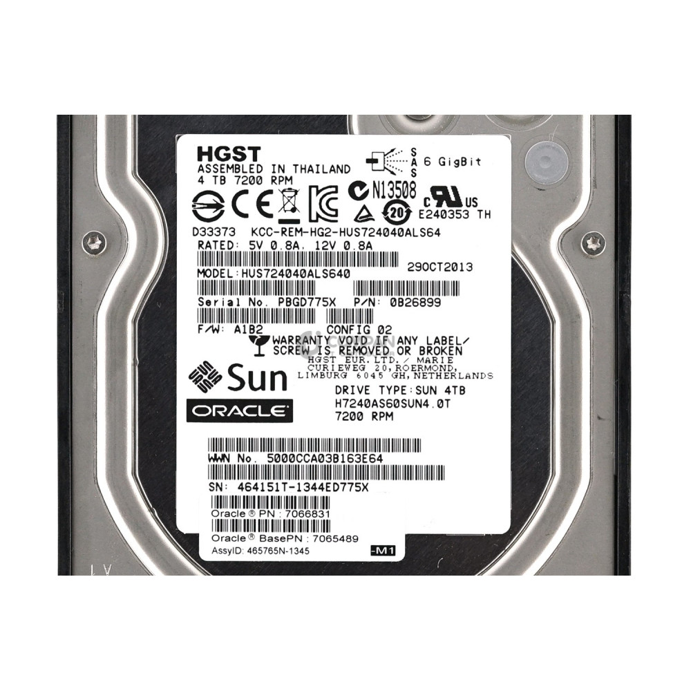 7066831 SUN ORACLE HDD 4TB 7.2K SAS 6G 3.5" LFF