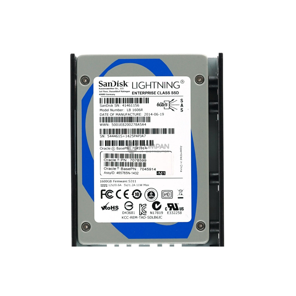 7078599 SUN ORACLE SSD 1.6TB SAS 6G 2.5" SFF