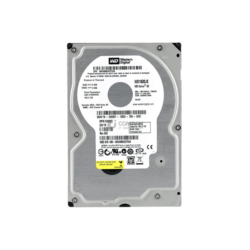 UX837 DELL HARD DRIVE 160GB 7.2 K 3G SATA