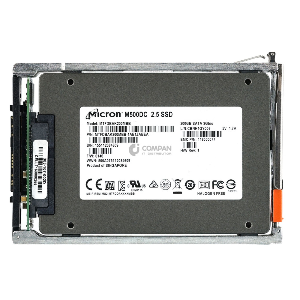 100-555-140 EMC SSD 200GB SATA 3G 2.5" SFF FOR DATADOMAIN 4200