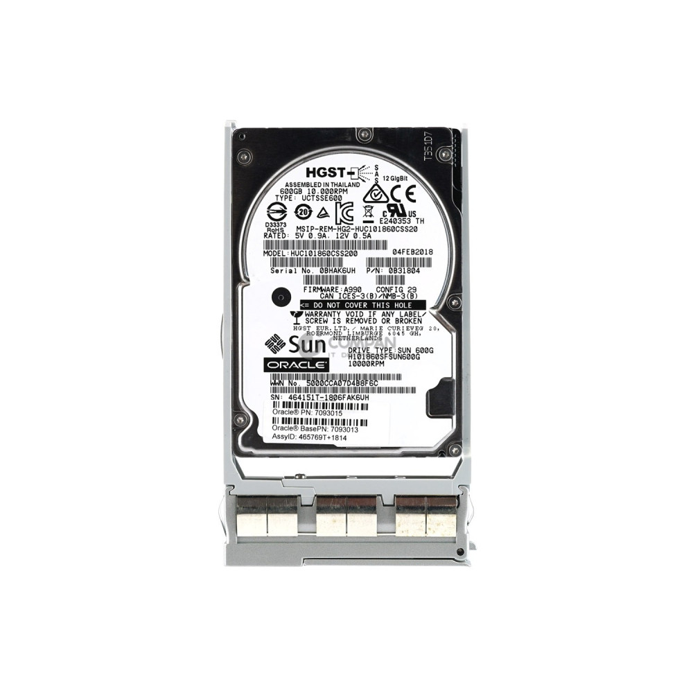 7093015 SUN ORACLE HDD 600GB 10K SAS 12G 2.5" SFF