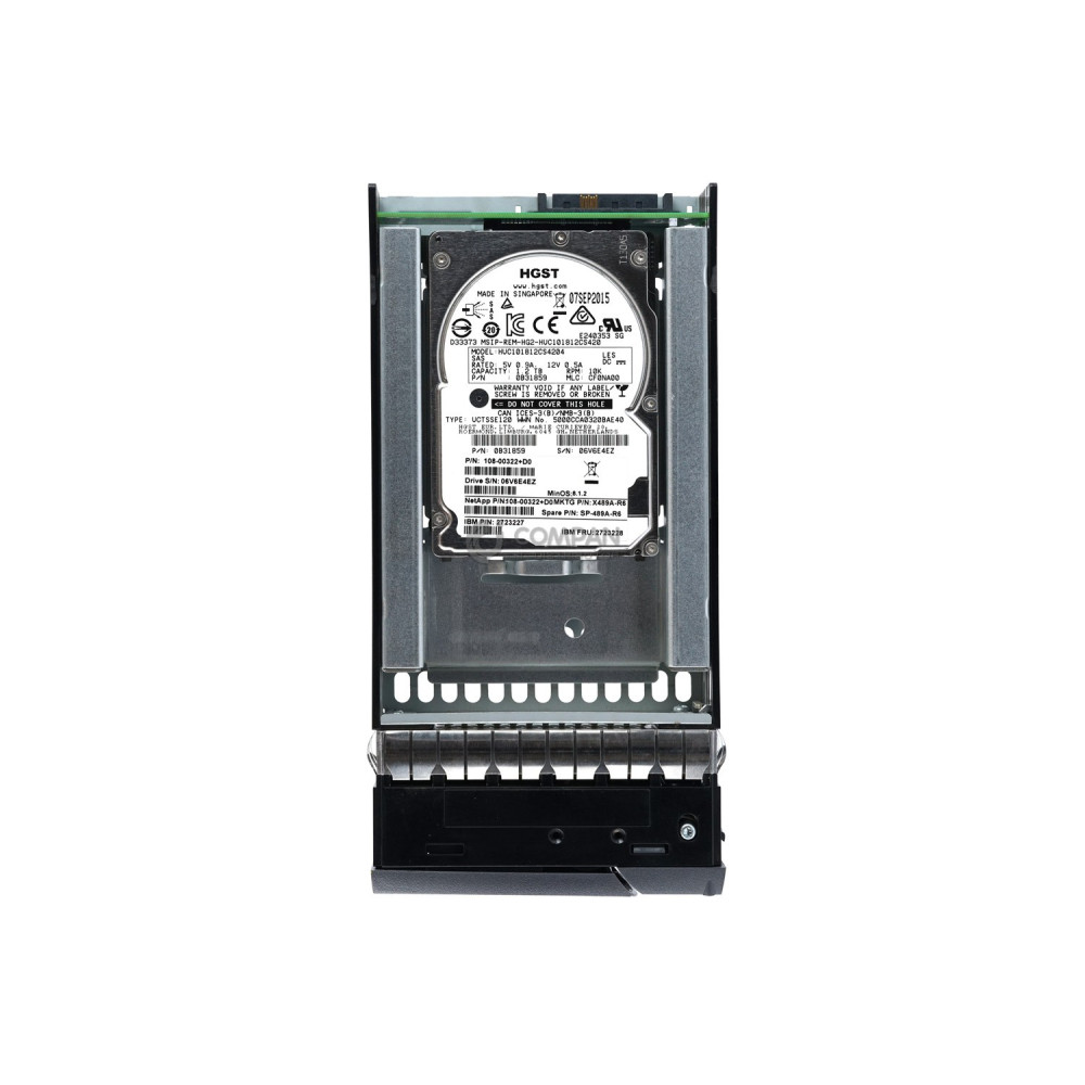 X489A-R6 NETAPP 1.2TB 10K 6G SAS 2.5 SFF IN 3.5 HOT-SWAP FOR DS4246 SP-489A-R6, 108-00322-D0, HUC101812CS4204