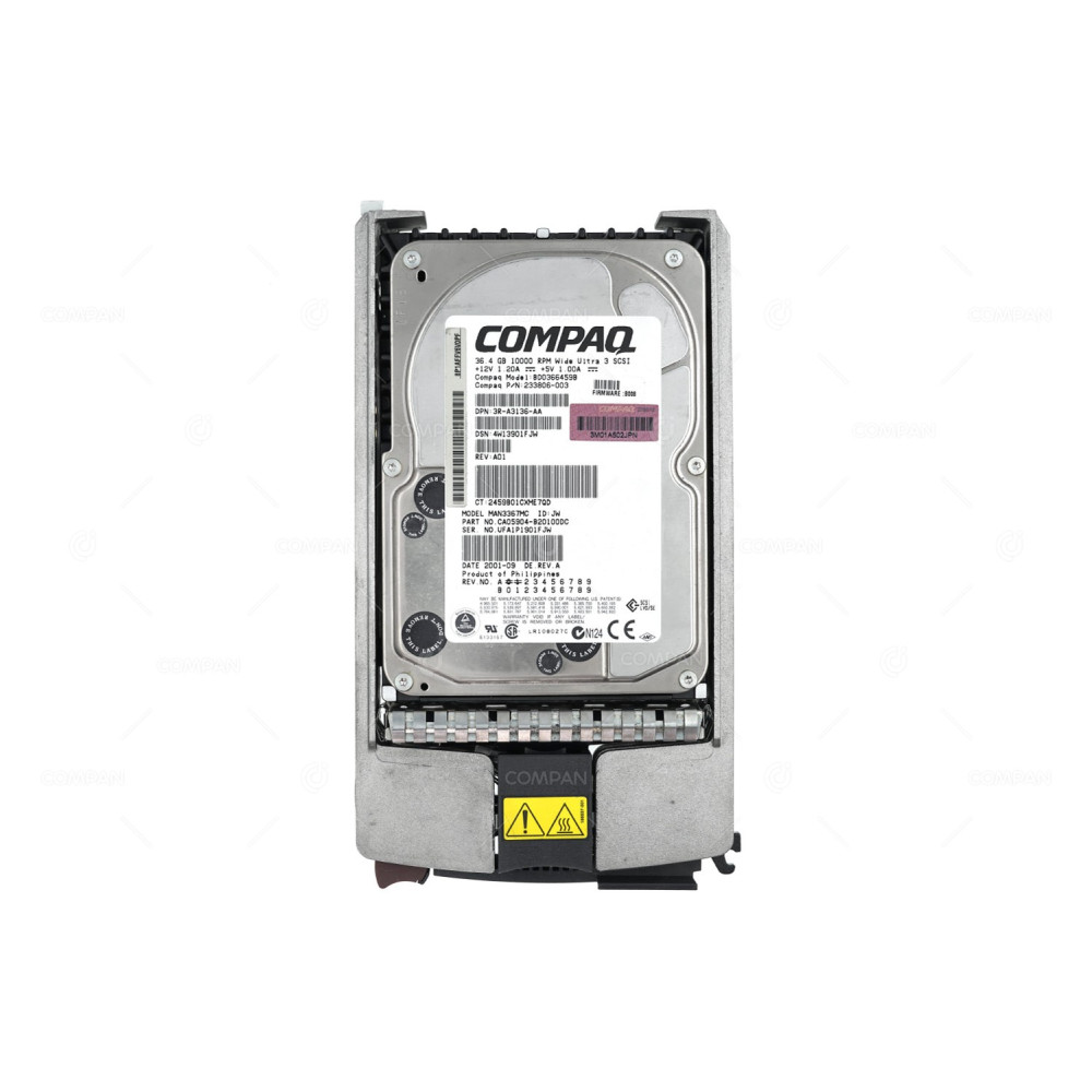 177986-001 HP COMPAQ HDD 36.4GB 10K U160 SCSI 3.5" LFF