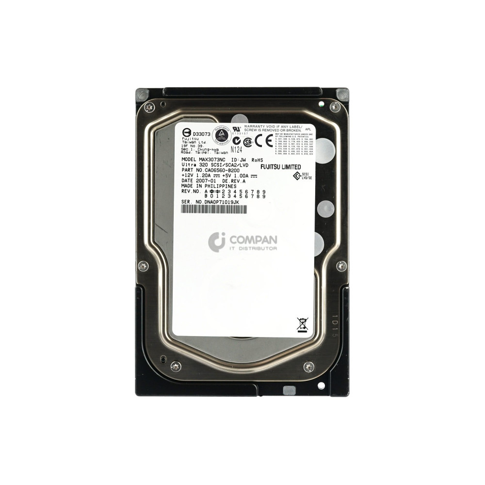 MAX3073NC FUJITSU 73.4GB 15K U320 SCSI 3.5 LFF CA06560-B200