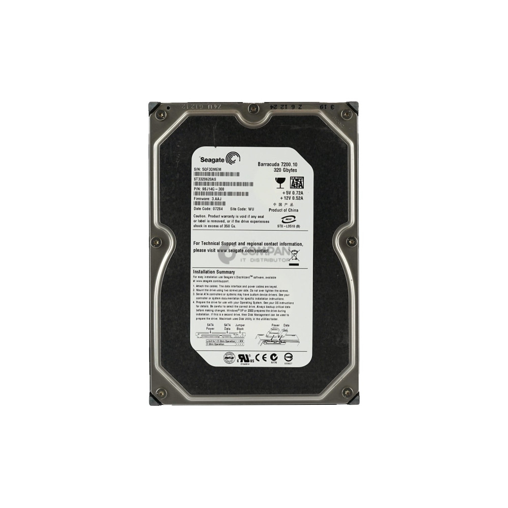 ST3320620AS SEAGATE HARD DRIVE 320GB 7.2K 3.5 SATA 9BJ14G-308