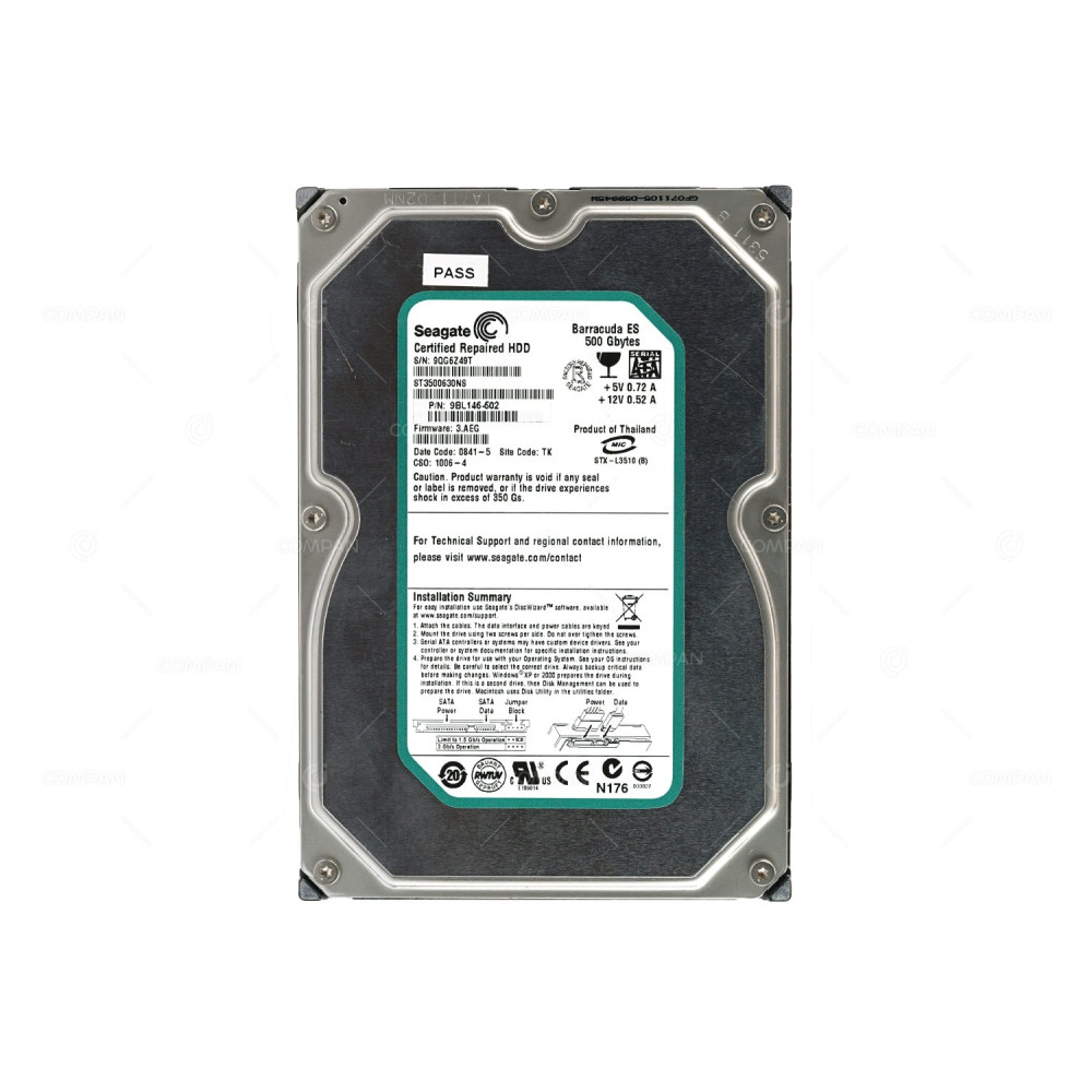 ST3500630NS SEAGATE HDD 500GB 7.2K SATA 3G 3.5" LFF