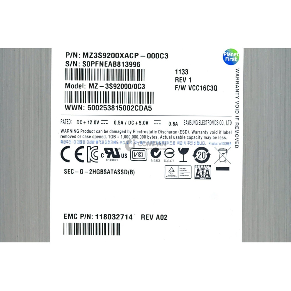 005049185 EMC FLASH SSD 200GB SAS 6G 3.5" LFF