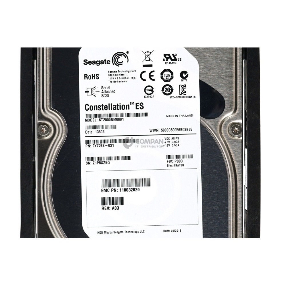 005049497 EMC HDD 2TB 7.2K SAS 6G 3.5" LFF