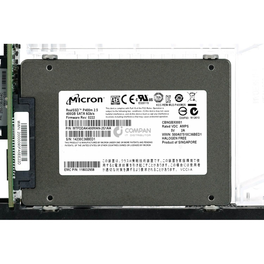 005049783 EMC 400GB FLASH DRIVE 6G SATA P400M 2.5 SFF IN 3.5 LFF 520BPS REAL SSD 118032958, MTFDDAK400MAN-2S1AA