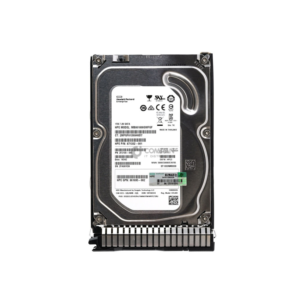 862128-001 HP HDD 1TB 7.2K SATA 6G 3.5" LFF