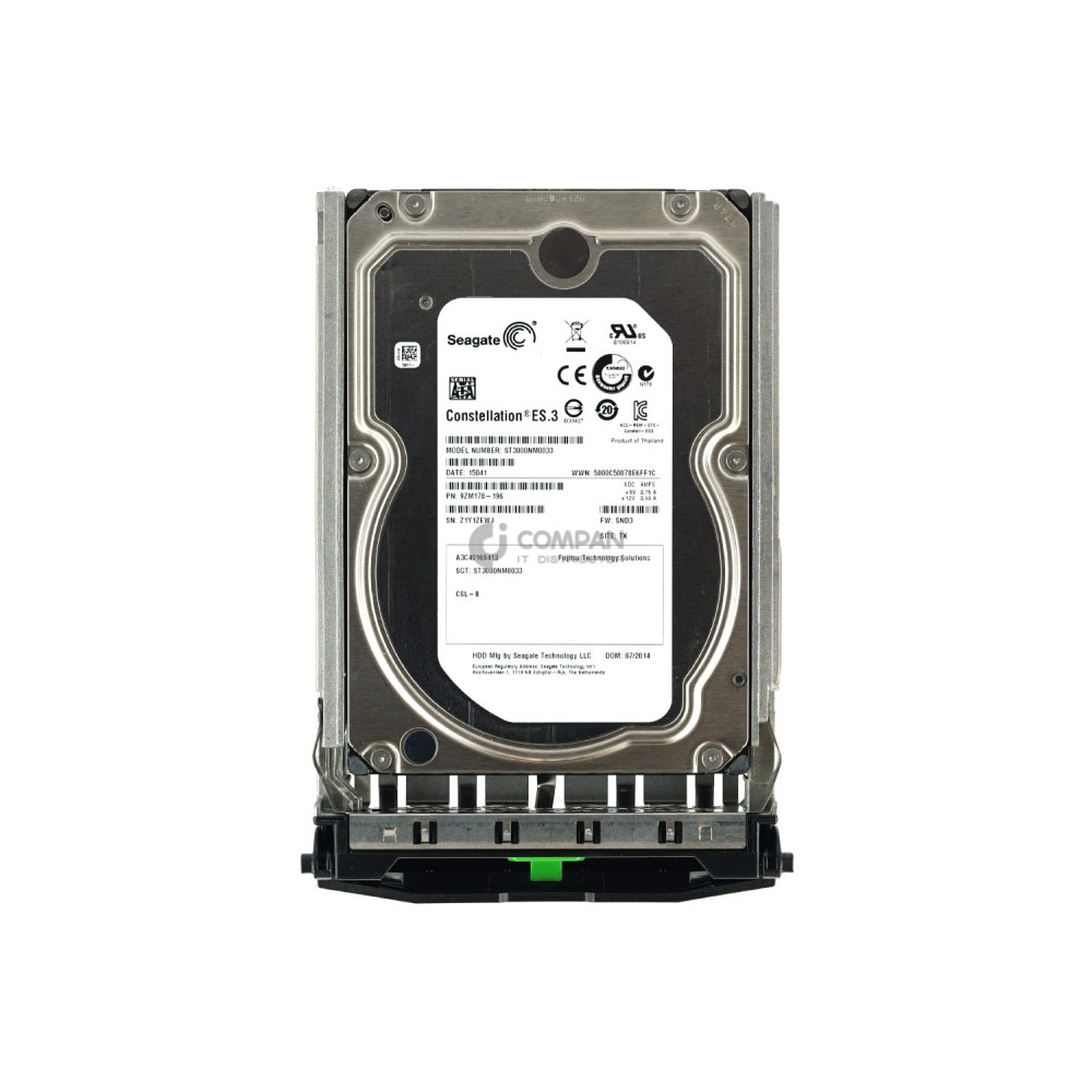 A3C40169413 FUJITSU HDD 3TB 7.2K SATA 6G 3.5" FOR PRIMERGY M1 M2 M3 M4