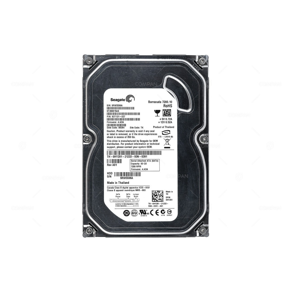 HY281 DELL HDD 80GB  7.2K  SATA  3.5" LFF