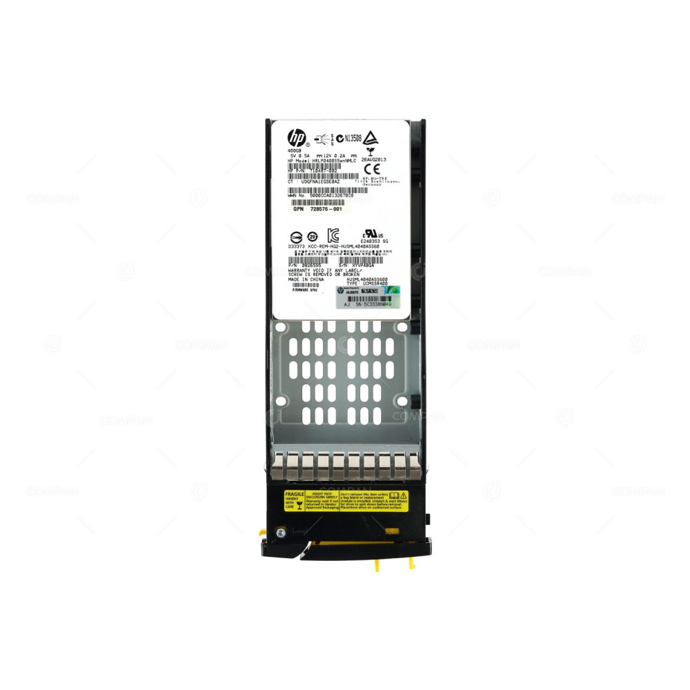 727395-001 HP 3PAR SSD 400GB SAS 6G 2.5" SFF FOR STORESERV 7000 M6710