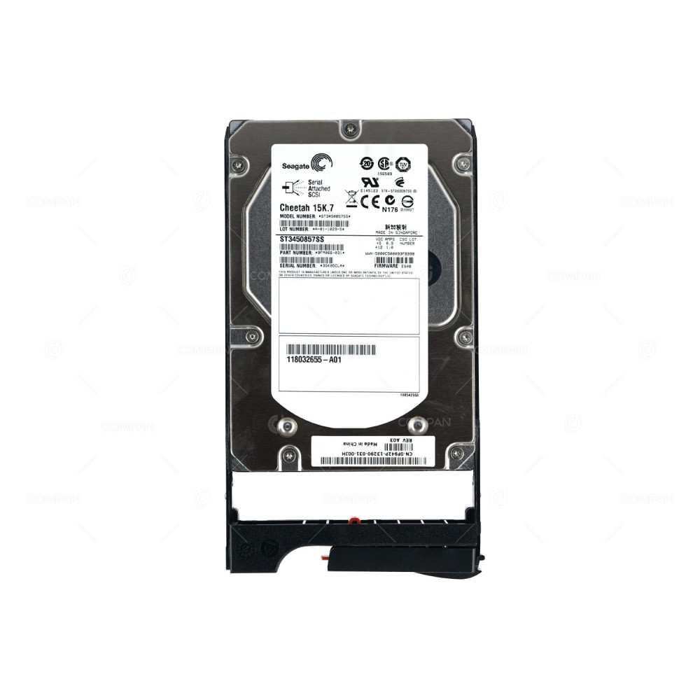 005048957 EMC HARD DRIVE 450GB 15K 3G 3.5 LFF SAS FOR AX4 118032655-A01, ST3450857SS, 0F942P, F942P