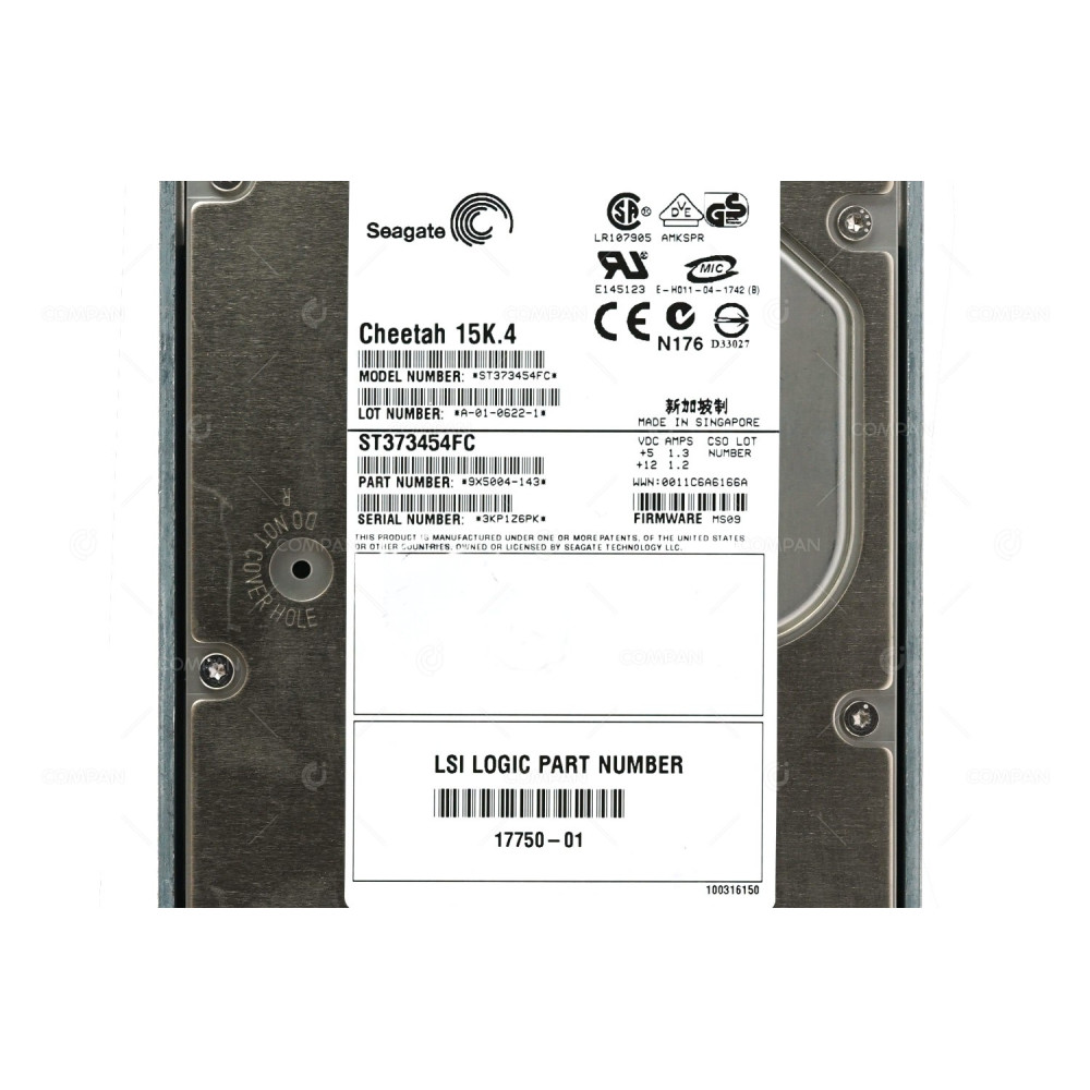 17750-01 LSI LOGIC HARD DRIVE 73GB 15K FC 3.5 LFF ST373454FC