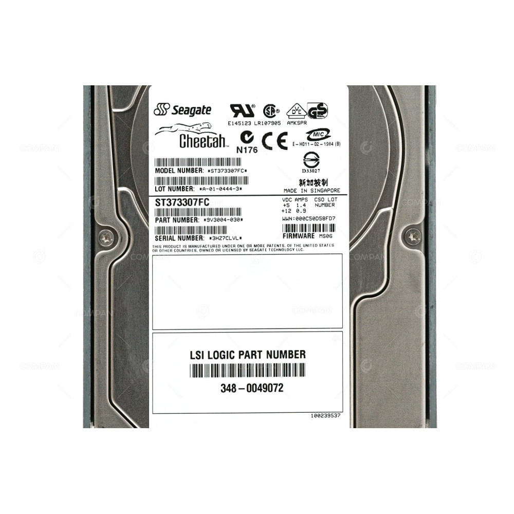 348-0049072 LSI LOGIC HARD DRIVE 73GB 10K FC 3.5 LFF ST373307FC