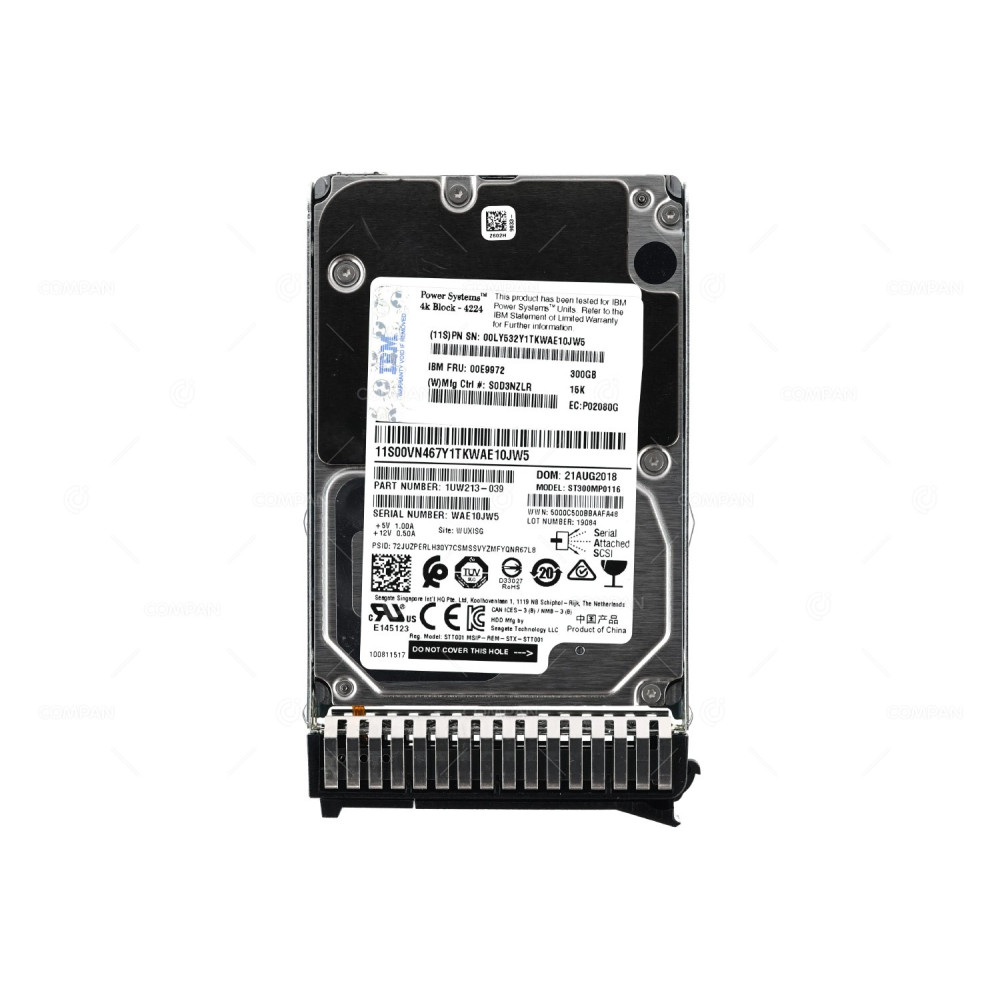 00E9972 IBM HDD 300GB 15K SAS 6G 2.5" SFF FOR POWER S822 PSERIES POWER8