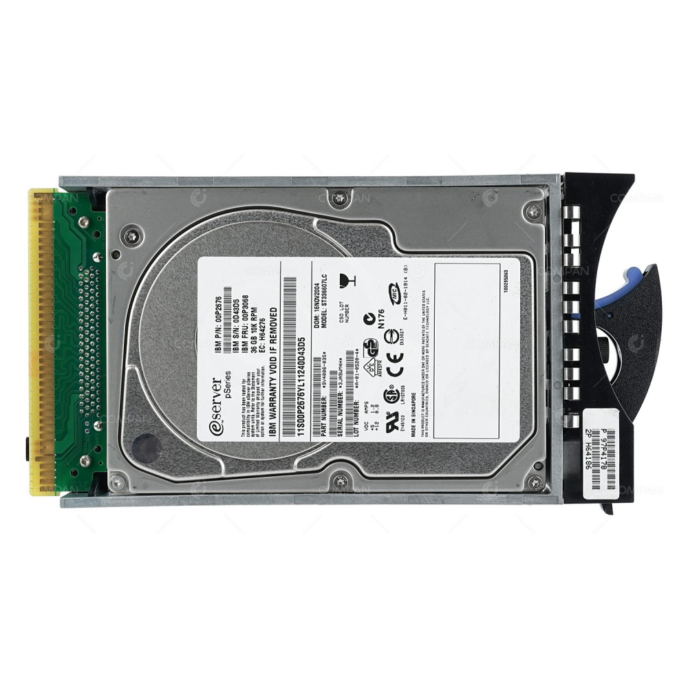 00P3068 IBM 36,4GB U320 SCSI 10K 3.5 LFF HARD DRIVE FOR PSERIES POWER5 00P2676