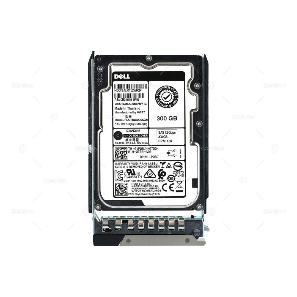 1P08J DELL HDD 300GB 15K SAS 12G 2.5" SFF