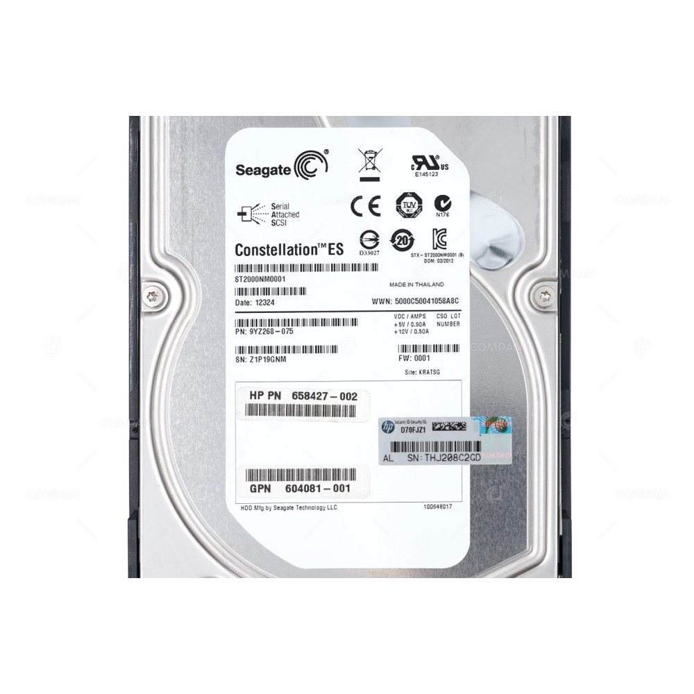 605475-001 HP HDD 2TB 7.2K SAS 6G 3.5" LFF HOT-SWAP FOR HPE MSA P2000