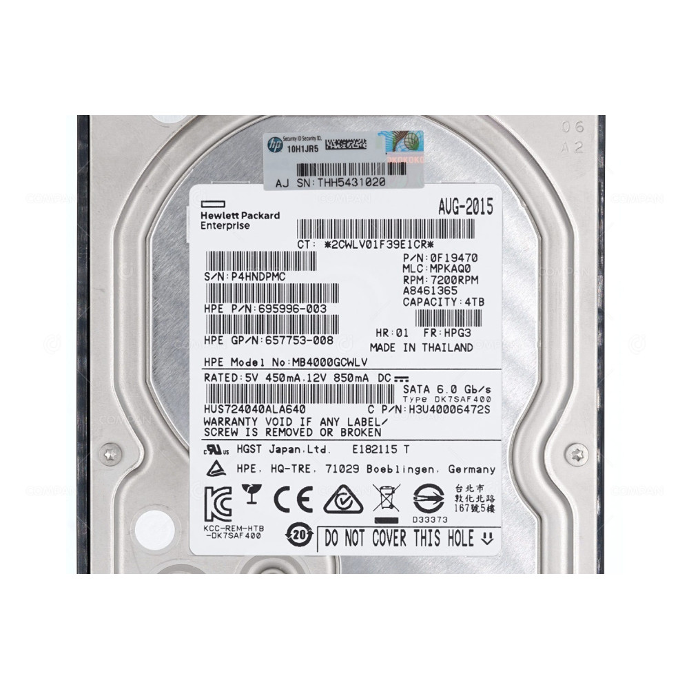 693720-001 HP HDD 4TB 7.2K SATA 6G 3.5" LFF HOT-SWAP