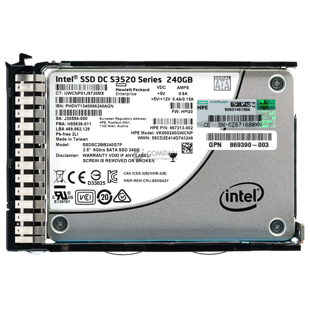 869576-001 HP SSD 240GB SATA 6G 2.5" SFF